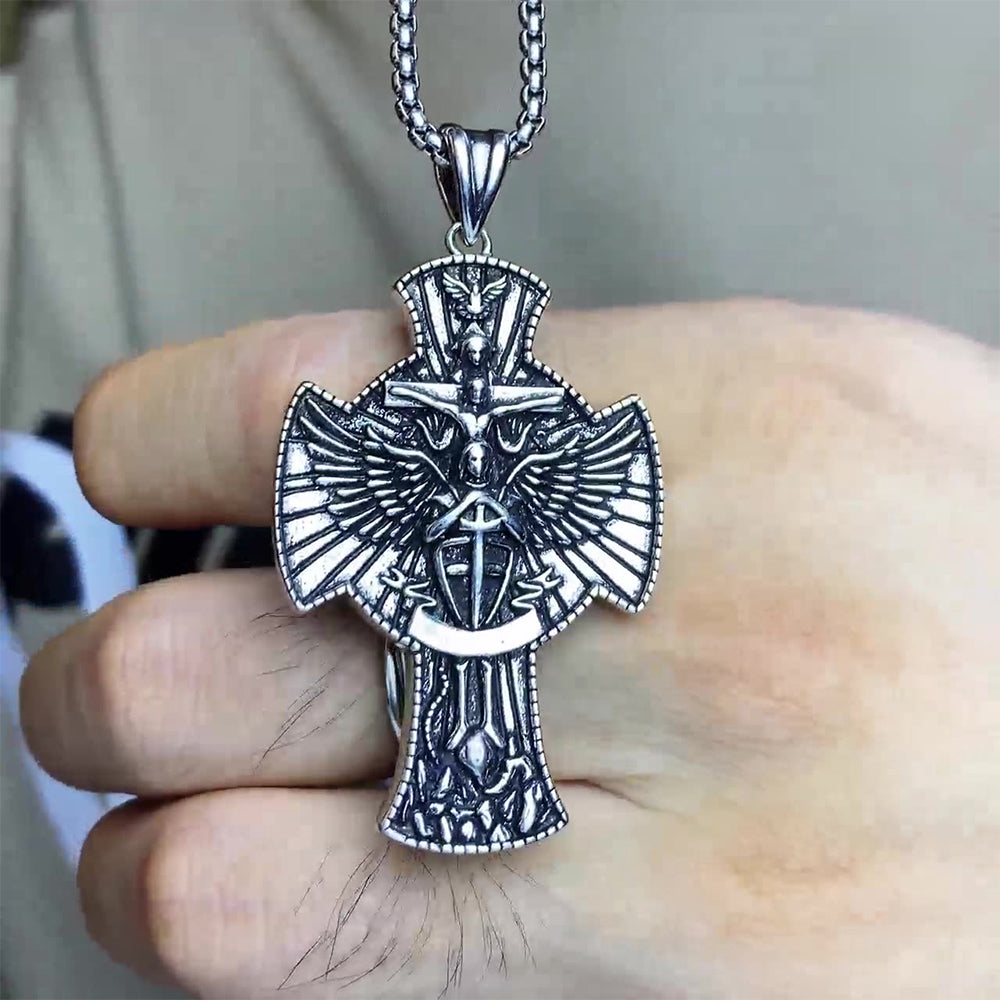 Archangel Saint Michael Pendant Necklace, Men Women's Fashion Jewelry, Perfect for Parties & Gifts, Elegant Accessory for Everyday Wear