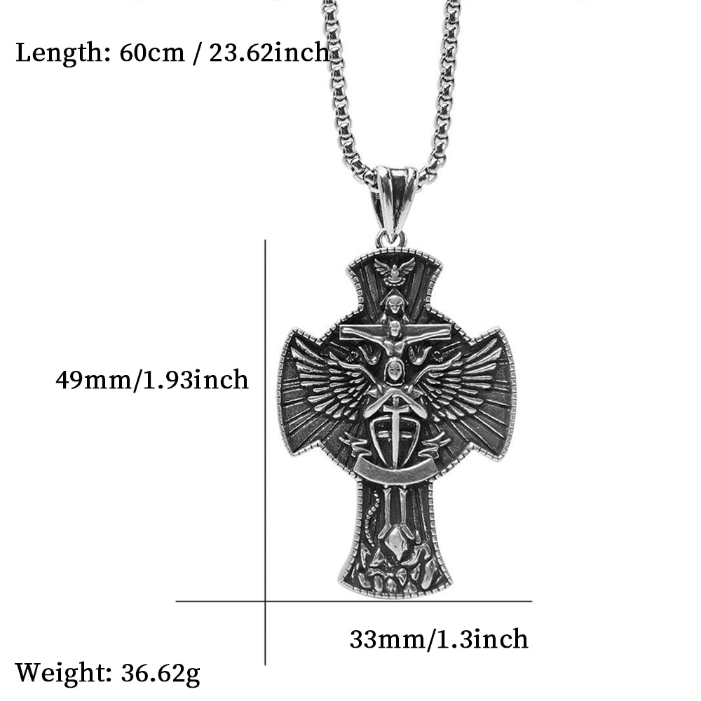 Archangel Saint Michael Pendant Necklace, Men Women's Fashion Jewelry, Perfect for Parties & Gifts, Elegant Accessory for Everyday Wear