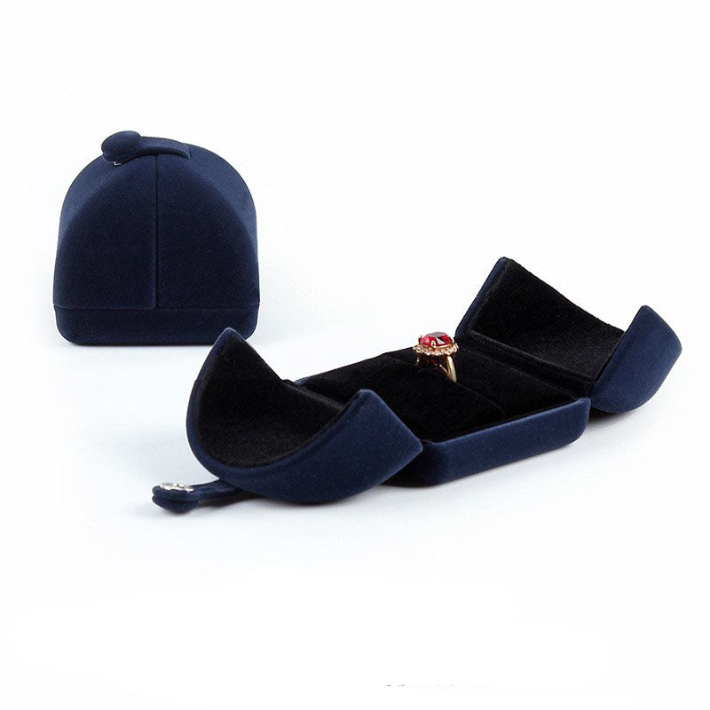 Luxury Double-Opening Ultra-Soft Velvet Button Jewelry Box