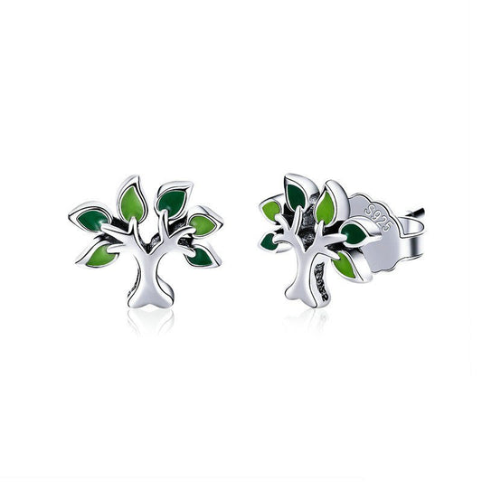 925 Sterling Silver Tree of Life Fashion Earrings