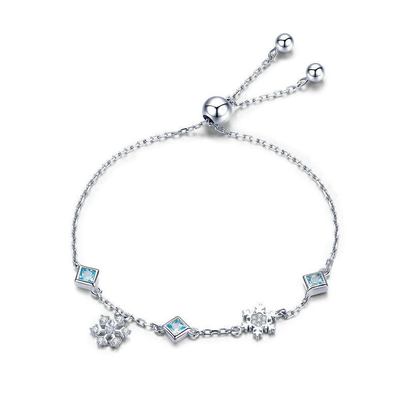 925 Sterling Silver Snowflake Fashion Holiday Bracelet Gift