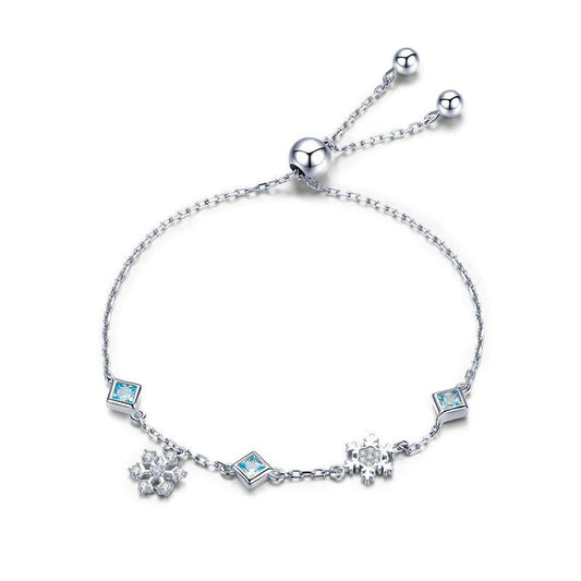925 Sterling Silver Snowflake Fashion Holiday Bracelet Gift