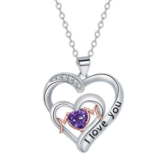 Copper With Silver/Rosegold Plated Heart Pendant Necklace