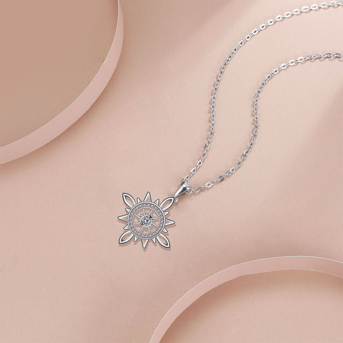 Copper With Silver Plated Flower Pendant Necklace