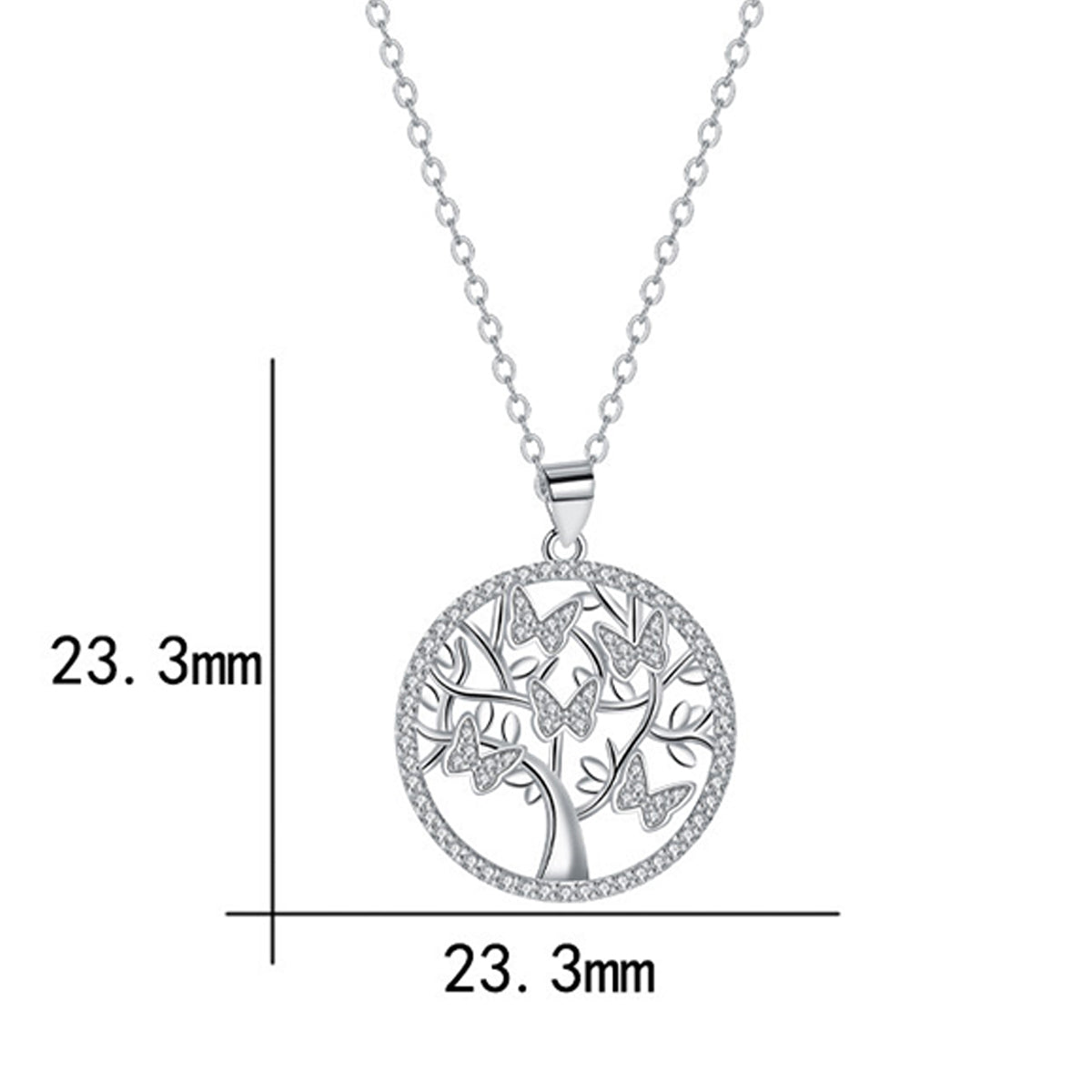Copper With Silver Plated Heart Tree Pendant Necklace