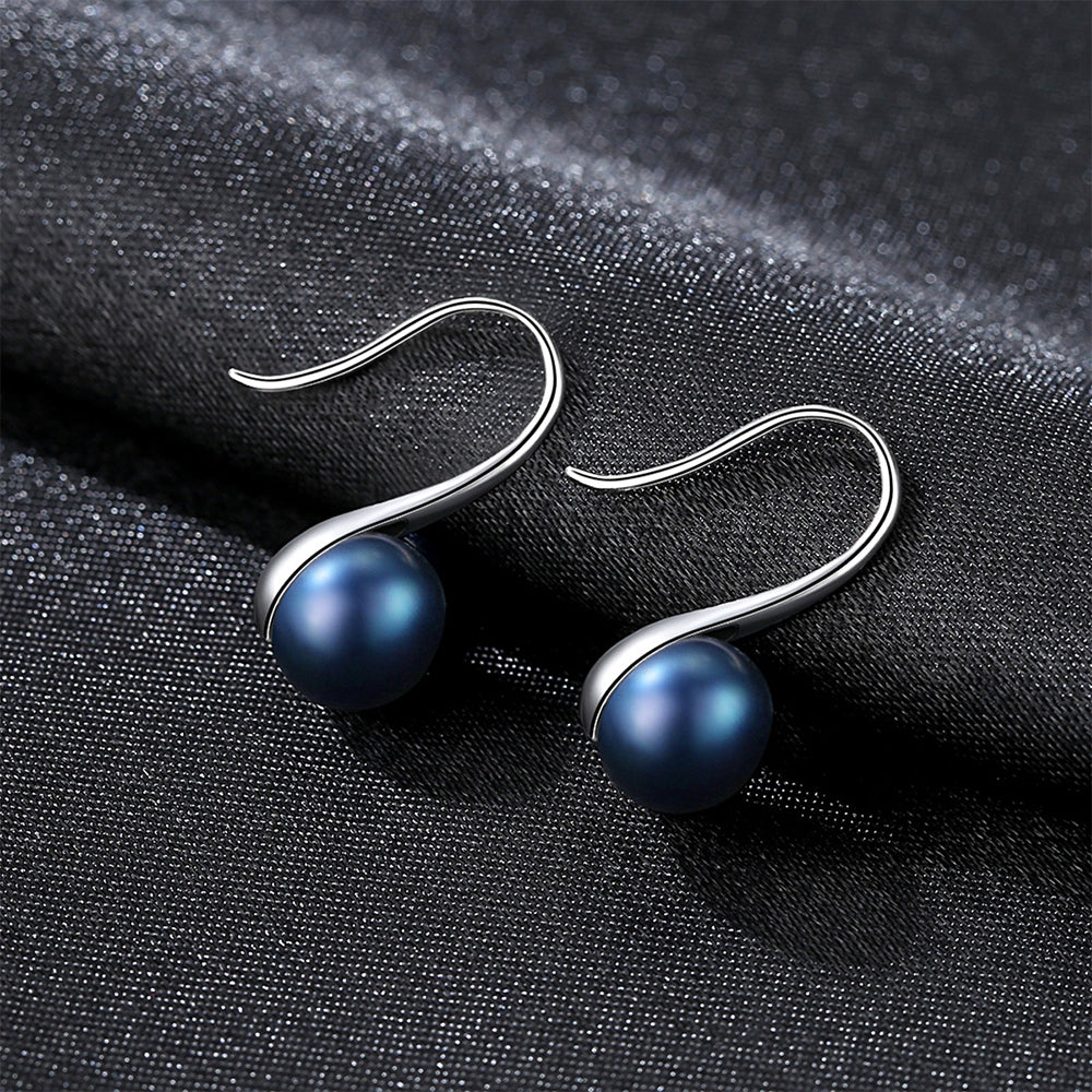 925 Sterling Silver Natural Pearl Drop Earrings Fashion Jewelry Gift for Women Girls