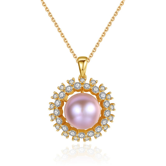 925 Sterling Silver Natural Pearl Drop Necklace Fashion Jewelry Gift for Women Girls