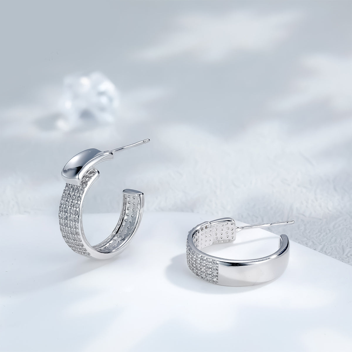 Pendientes de joyería de moda de cobre con baño de plata
