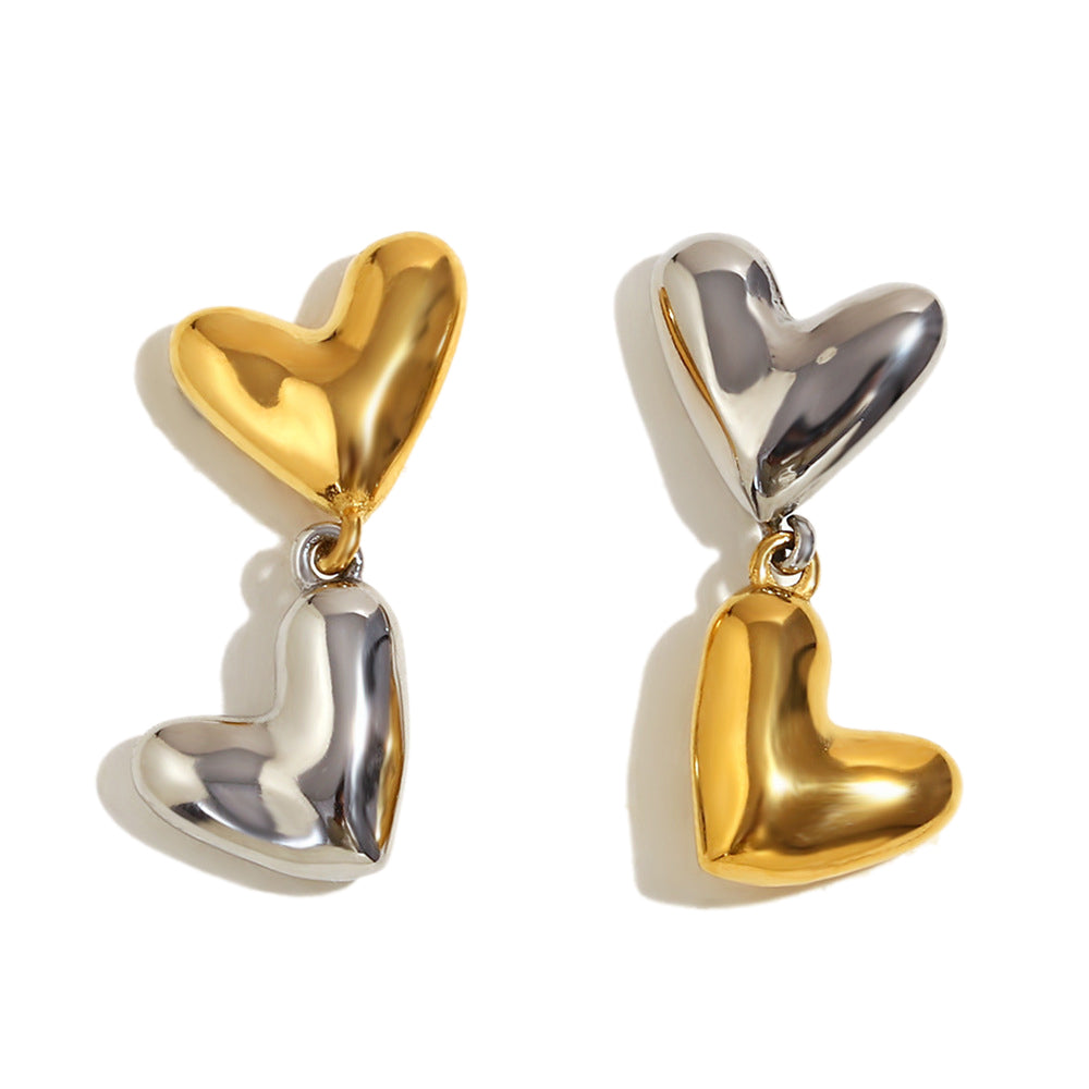 316L Stainless Steel Jewelry Fashion Big Hearts Earrings
