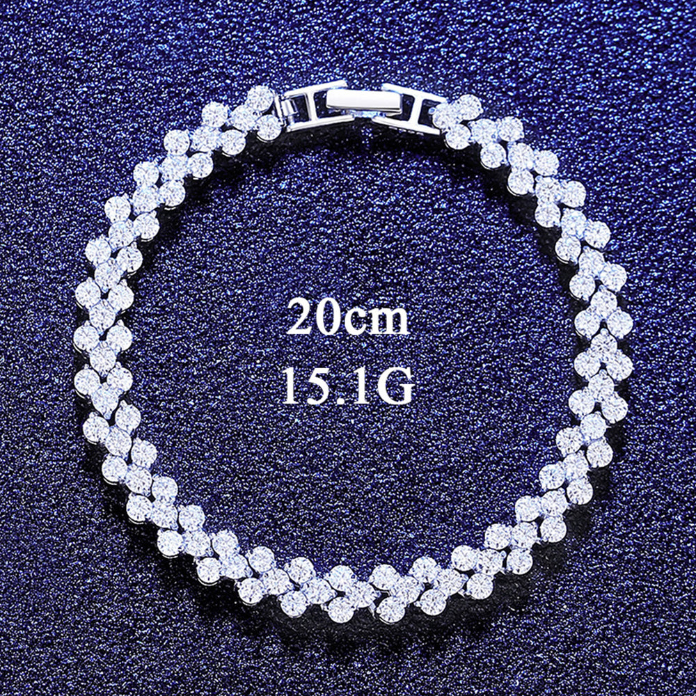 925 Sterling Silver Tennis Bracelet Fashion Jewelry Gift for Women Girls