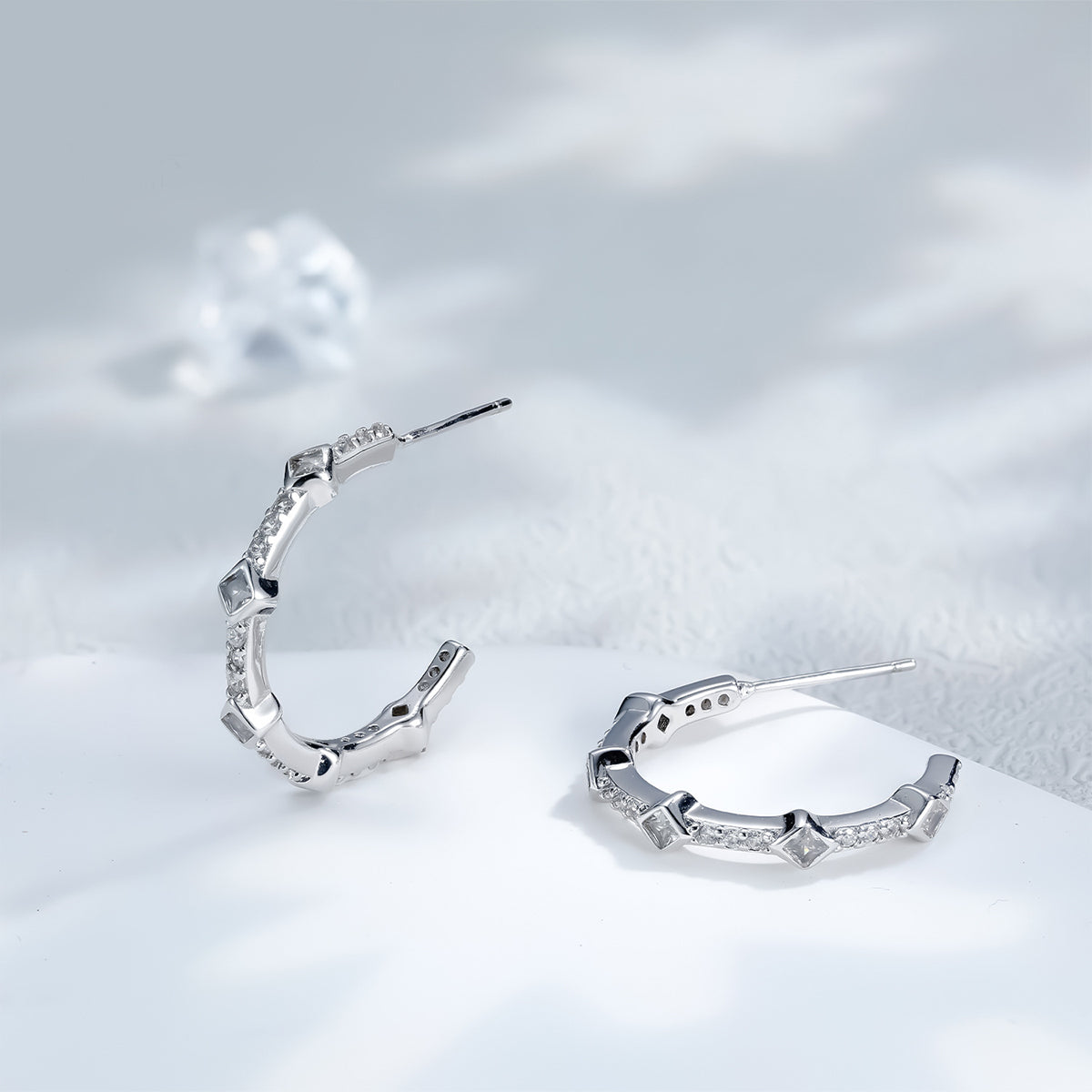 Pendientes de joyería de moda de cobre con baño de plata