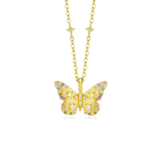 925 Sterling Silver Butterfly Pendant Necklace