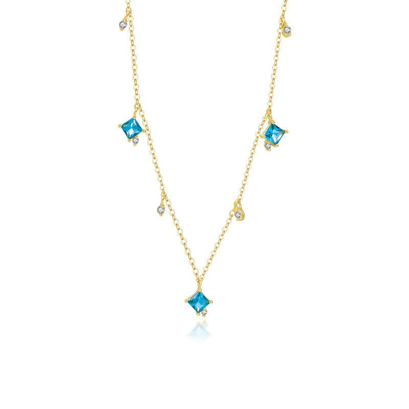 925 Sterling Silver Zircon Pendant Necklace