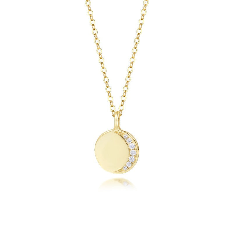 925 Sterling Silver Moon & Star Pendant Necklace