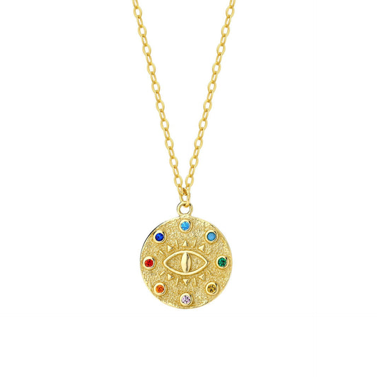 925 Sterling Silver Evil Eye Pendant Necklace