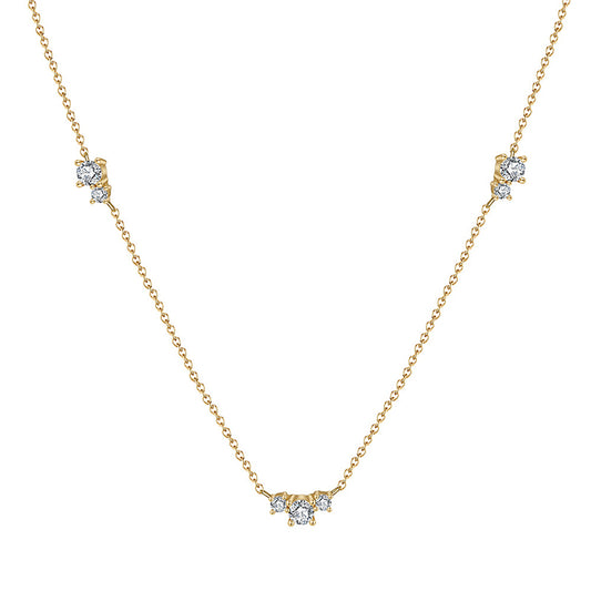 Stainless Steel Fashion Zircon Necklace