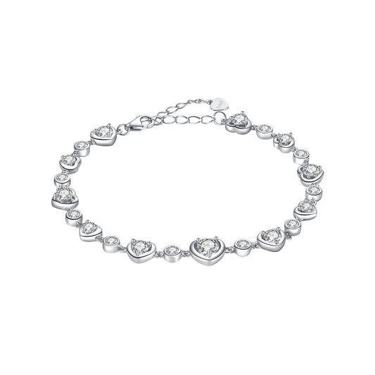 925 Sterling Silver Heart Fashion Bracelet