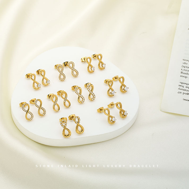 Stainless Steel Jewelry Fashion Infinity Earrings