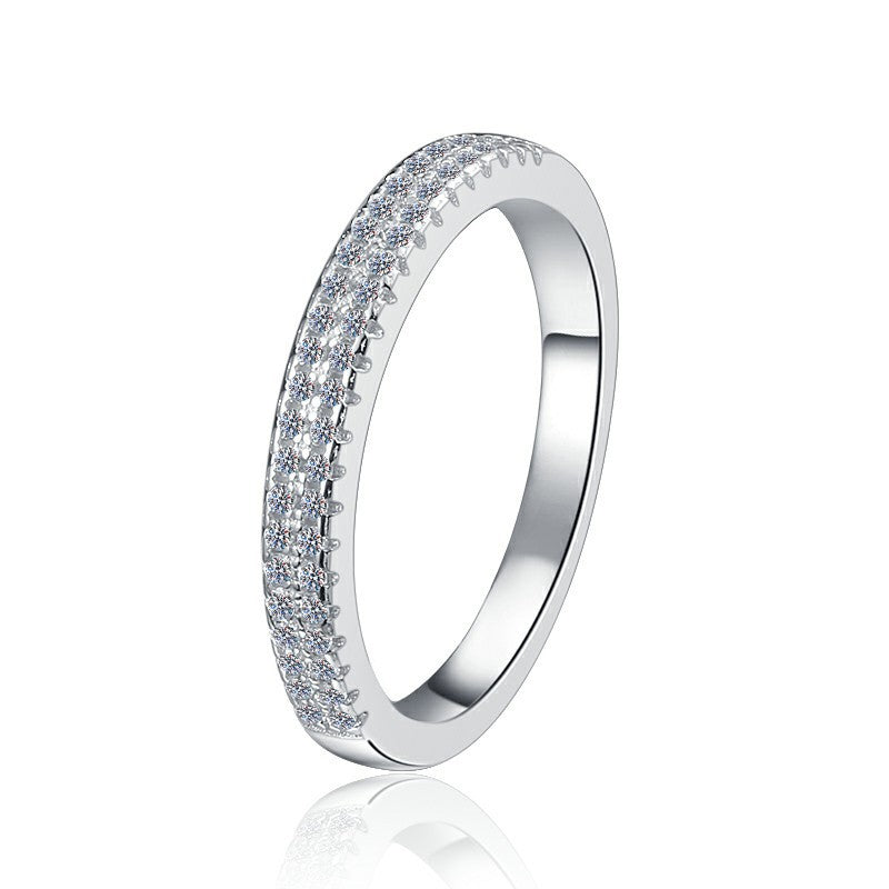 925 Sterling Silver Elegant Tennis Fashion Ring
