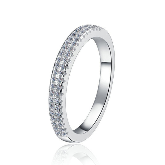 925 Sterling Silver Elegant Tennis Fashion Ring