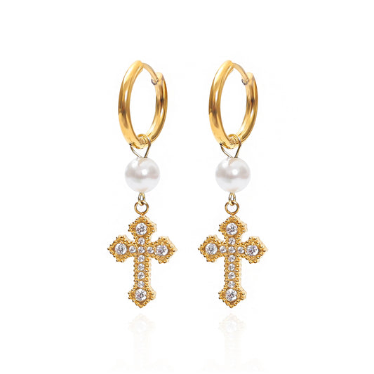 Stainless Steel Jewelry Fashion Cross Earrings