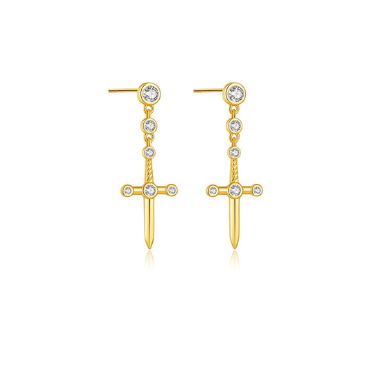 925 Sterling Silver Cross Earrings
