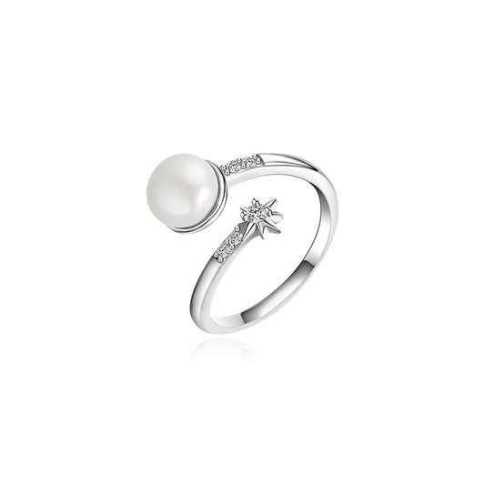 925 Sterling Silver Pearl Fashion Ring