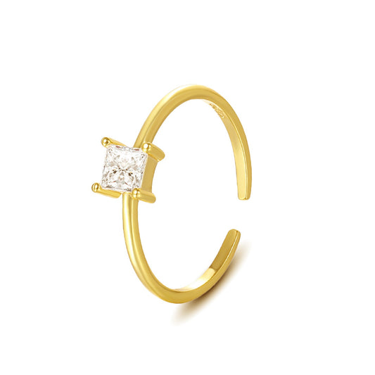 925 Sterling Silver Zircon Fashion Open Ring