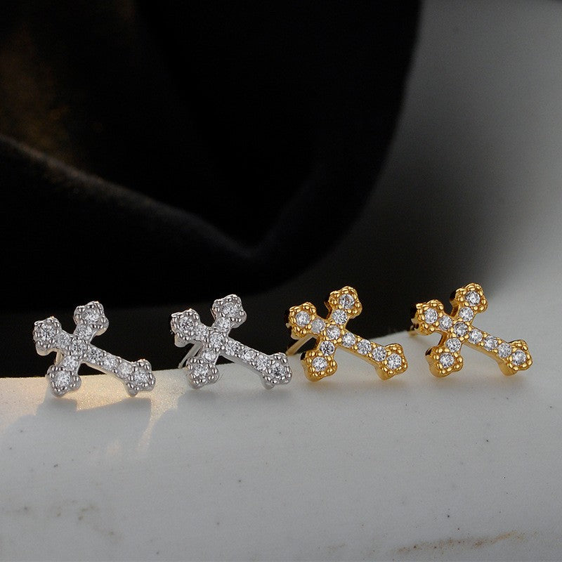 925 Sterling Silver Cross Earrings
