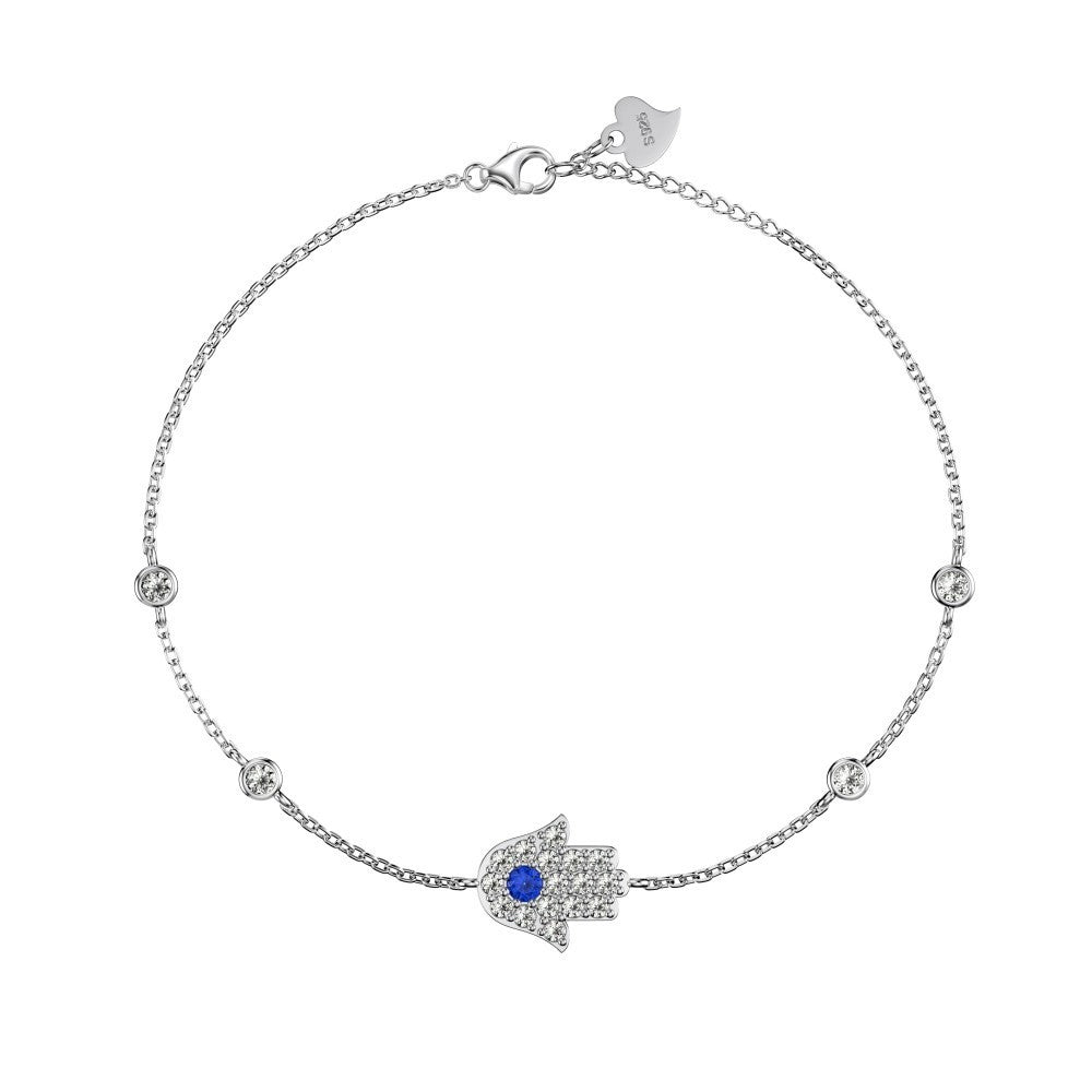 925 Sterling Silver Hand of Fatima Fashion Bracelet