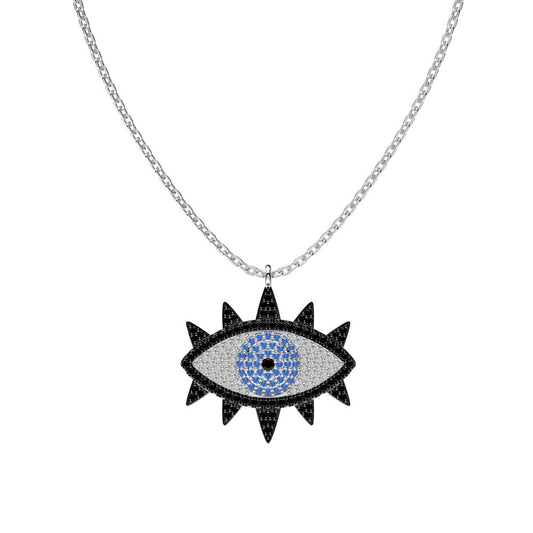 925 Sterling Silver Evil Eye Fashion Pendant Necklace