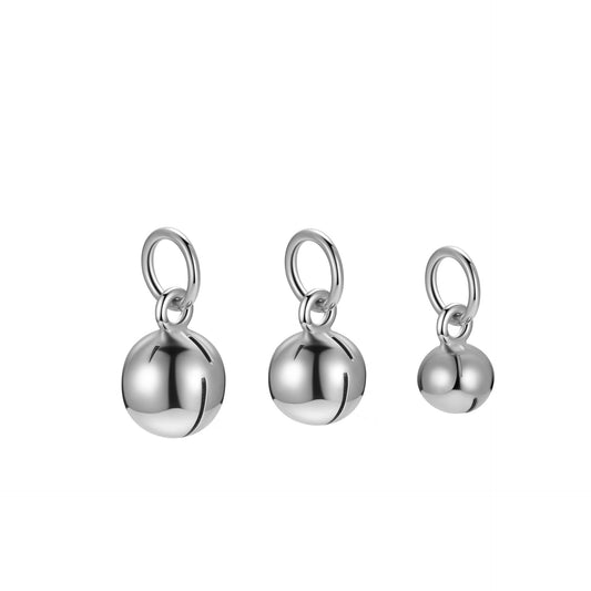 925 Sterling Silver Charm Bell 4mm 5mm 6mm For Jewelry DIY