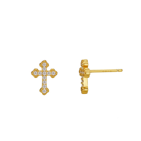 925 Sterling Silver Cross Earrings