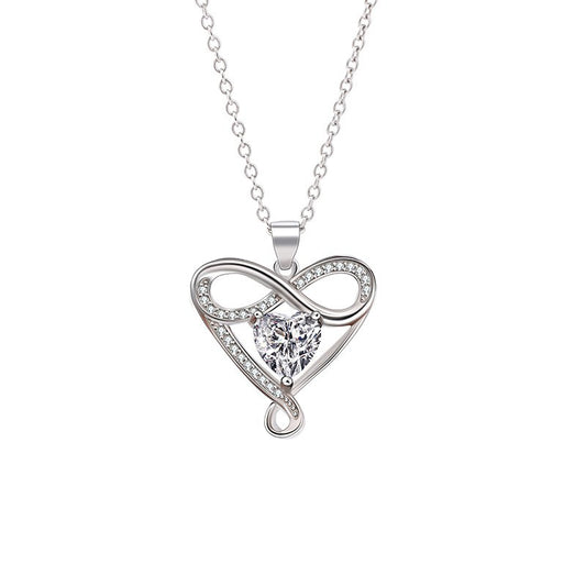 925 Sterling Silver Heart Infinity Necklace
