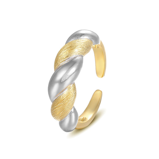 925 Sterling Silver Irregular Horn Fashion Open Ring
