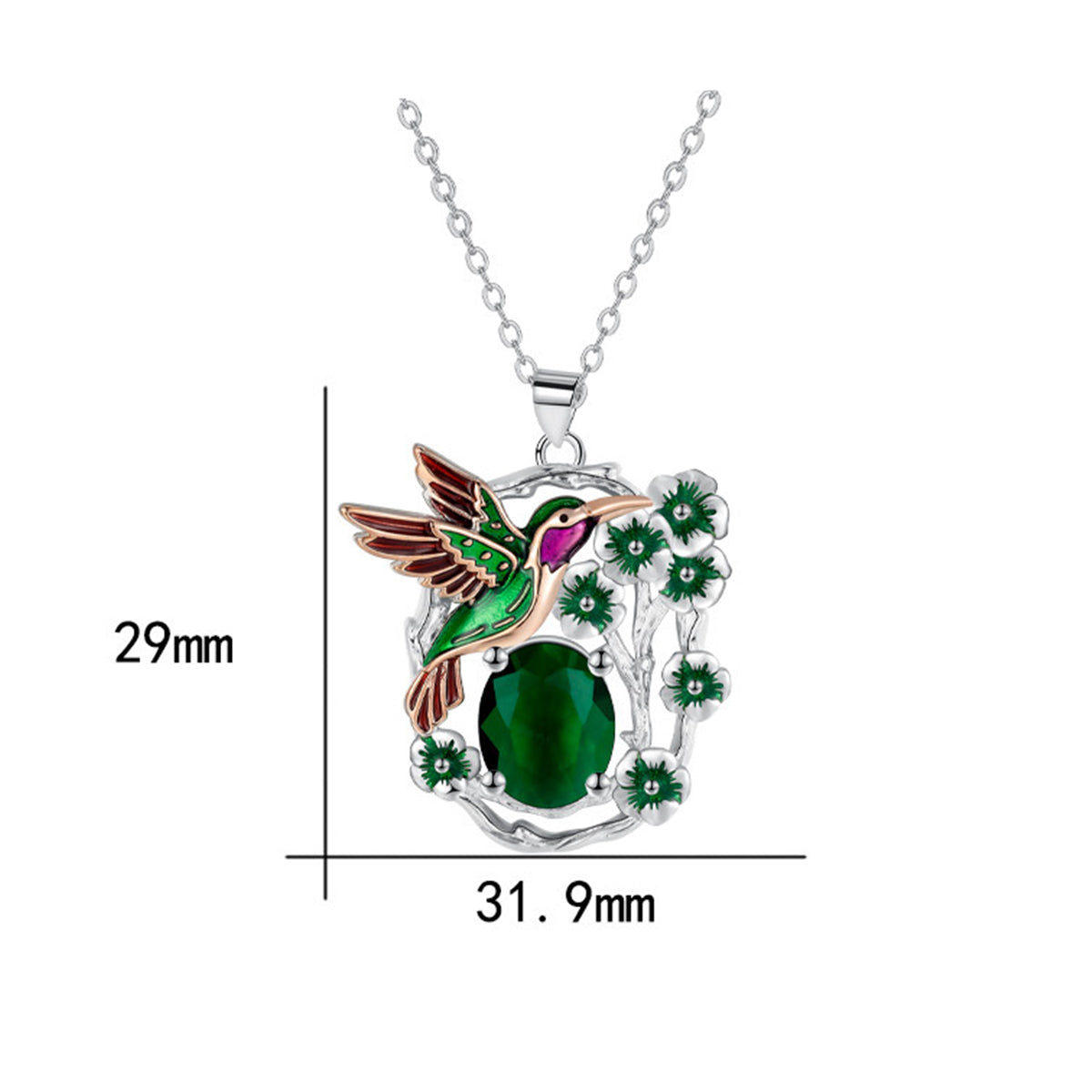Copper With Silver Plated Bird Pendant Necklace
