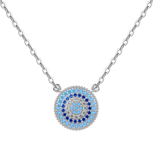 925 Sterling Silver Evil Eye Fashion Pendant Necklace