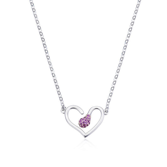 925 Sterling Silver Heart Fashion Necklace