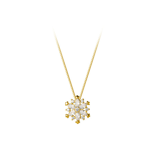 925 Sterling Silver Snowflake Fashion Necklace