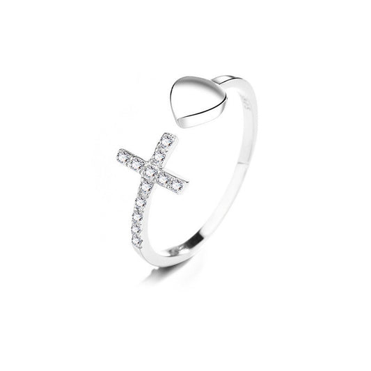 925 Sterling Silver Cross Fashion Ring