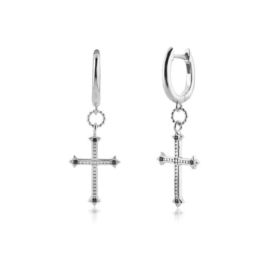 925 Sterling Silver Cross Earrings