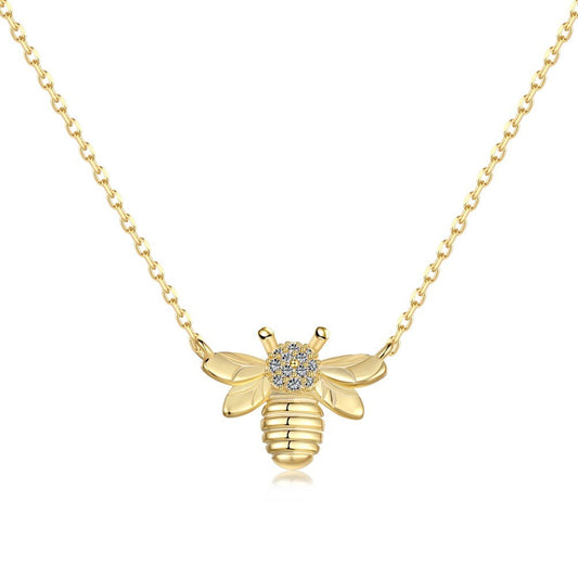 925 Sterling Silver Bee Fashion Pendant Necklace