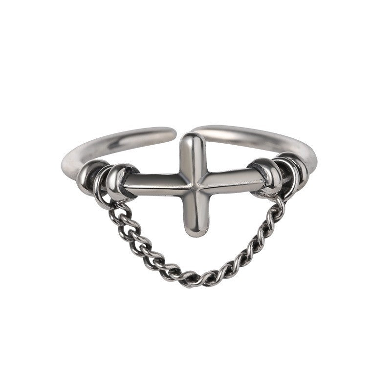 925 Sterling Silver Cross Fashion Ring