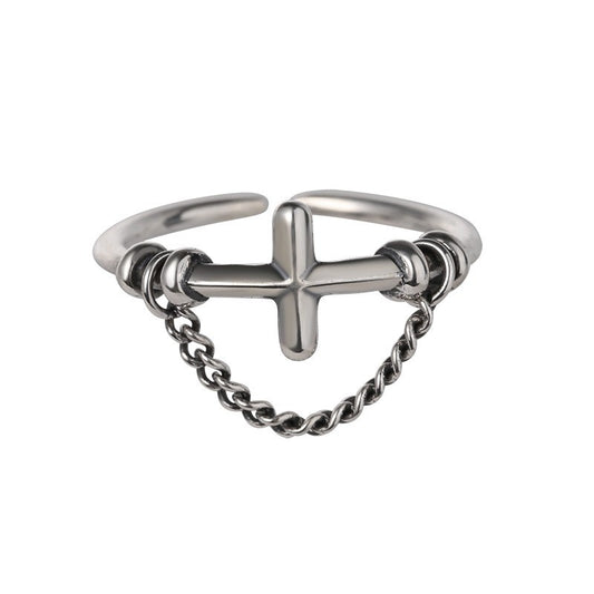 925 Sterling Silver Cross Fashion Ring