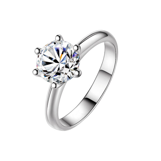 925 Sterling Silver Elegant Cubic Zirconia Fashion Ring