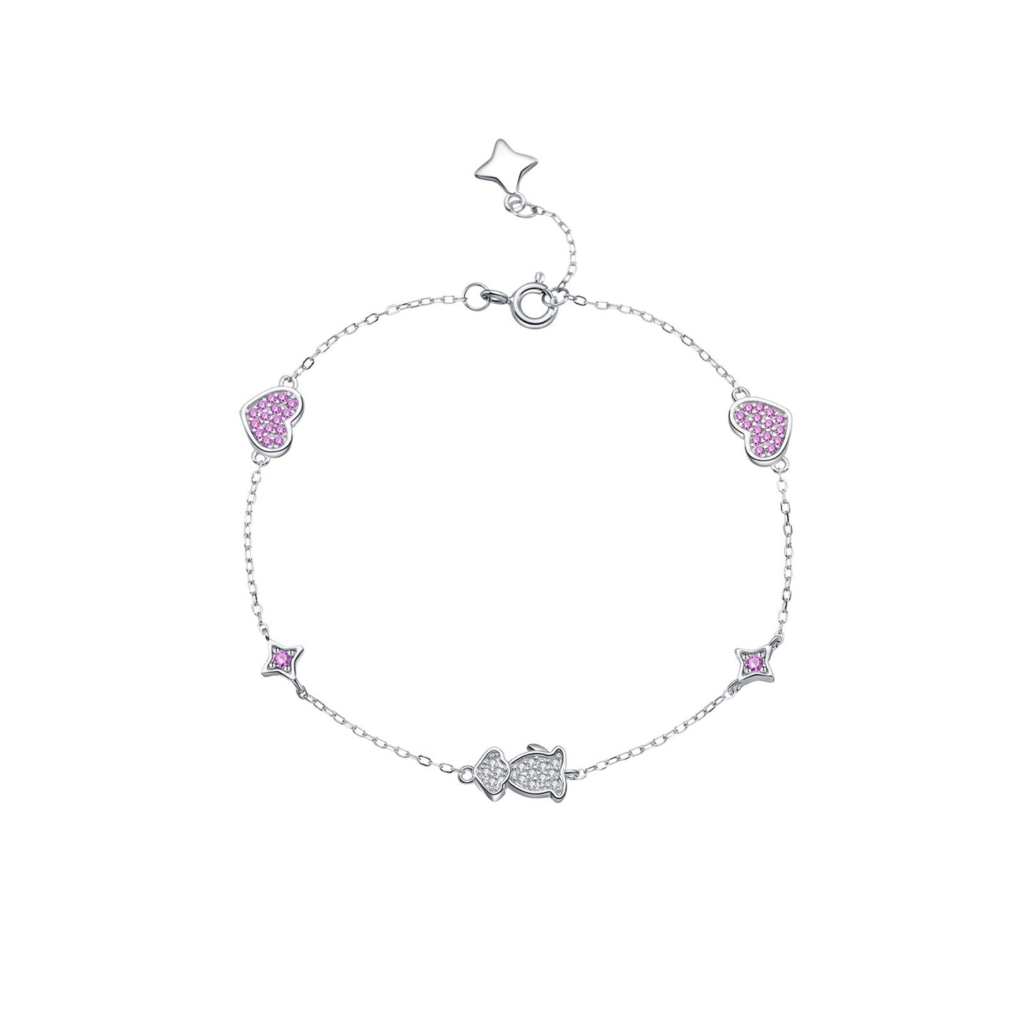 925 Sterling Silver Heart Fashion Bracelet