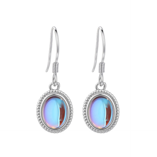 925 Sterling Silver Moonstone Huggie Earrings