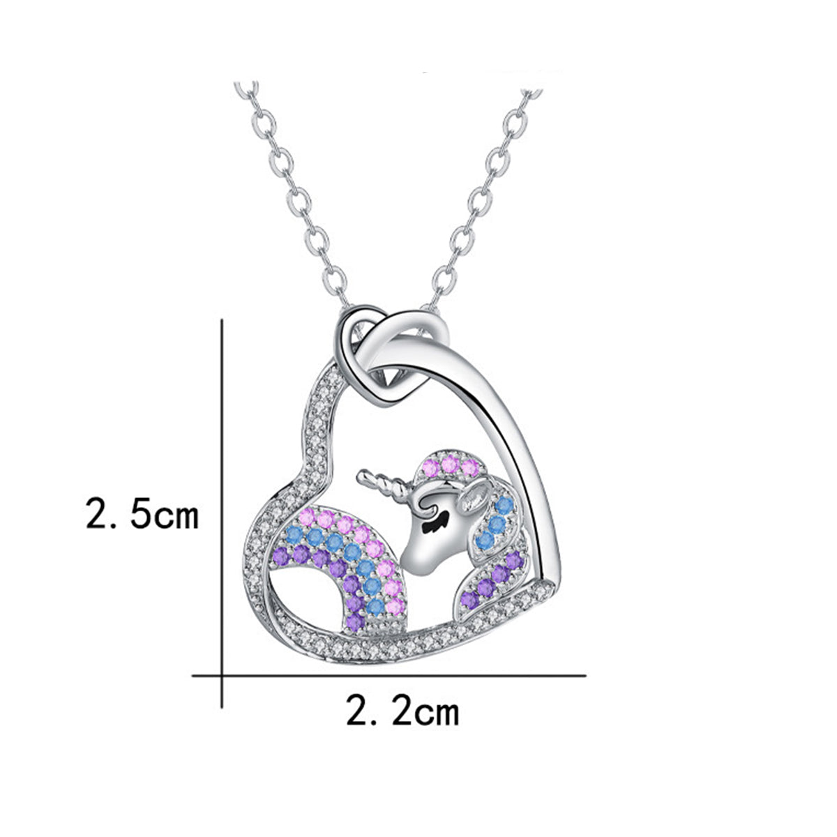 Copper With Silver Plated Unicorn Necklace for Women