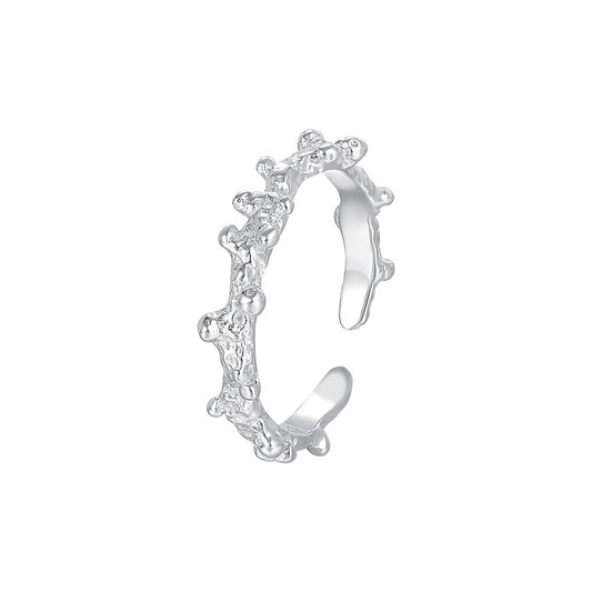925 Sterling Silver Branch Irregular Fashion Open Ring