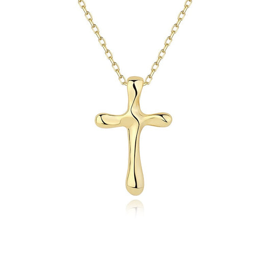 Collar con colgante de cruz de plata de ley 925